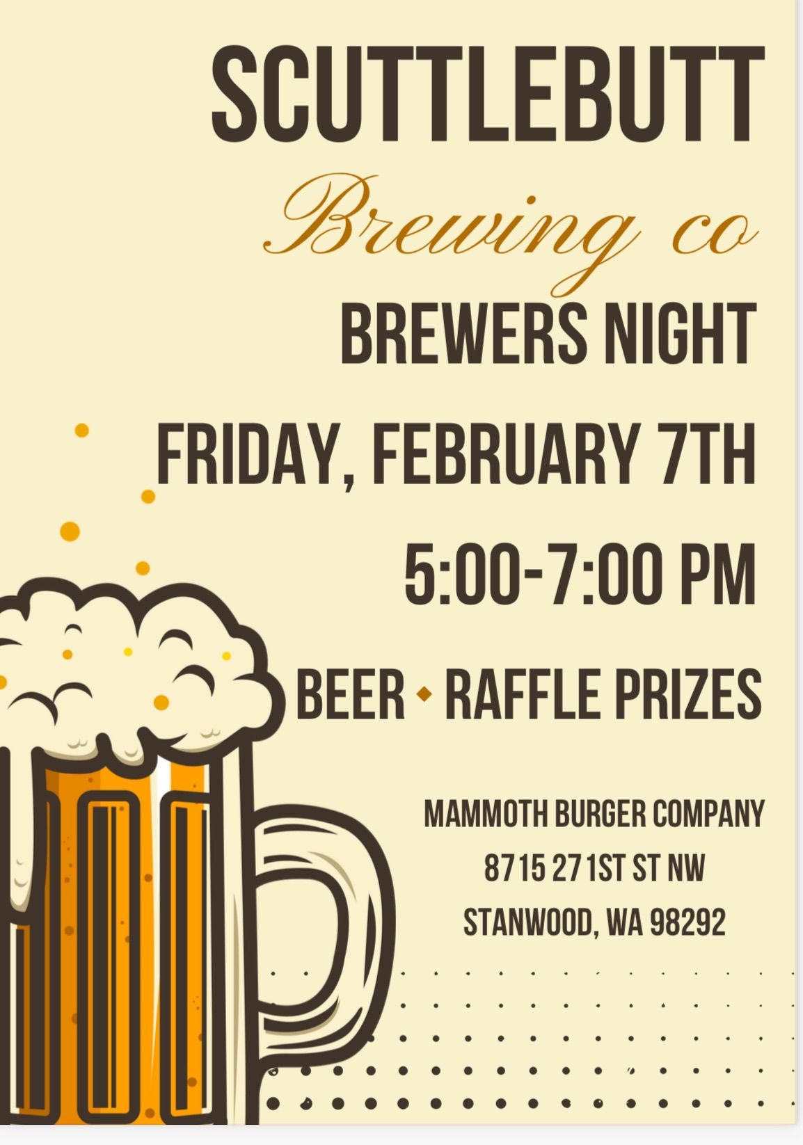 Brewers Night with Scuttlebutt Brewery