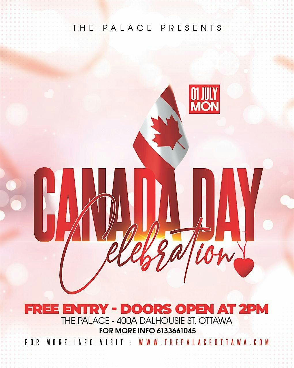 CANADA DAY CELEBRATION FROM 2PM-FOOD-DRINKS-MUSIC-DANCE