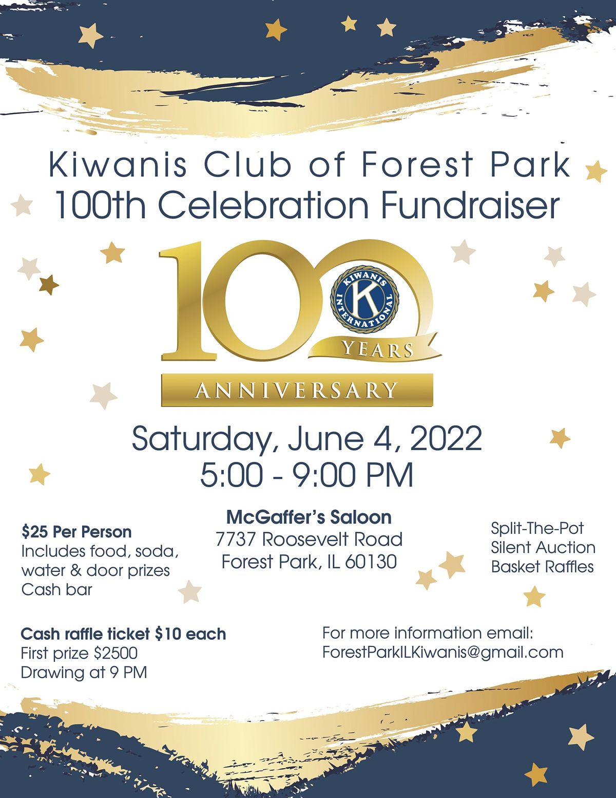 Kiwanis Club of Forest Park100th Celebration Fundraiser, McGaffer's 