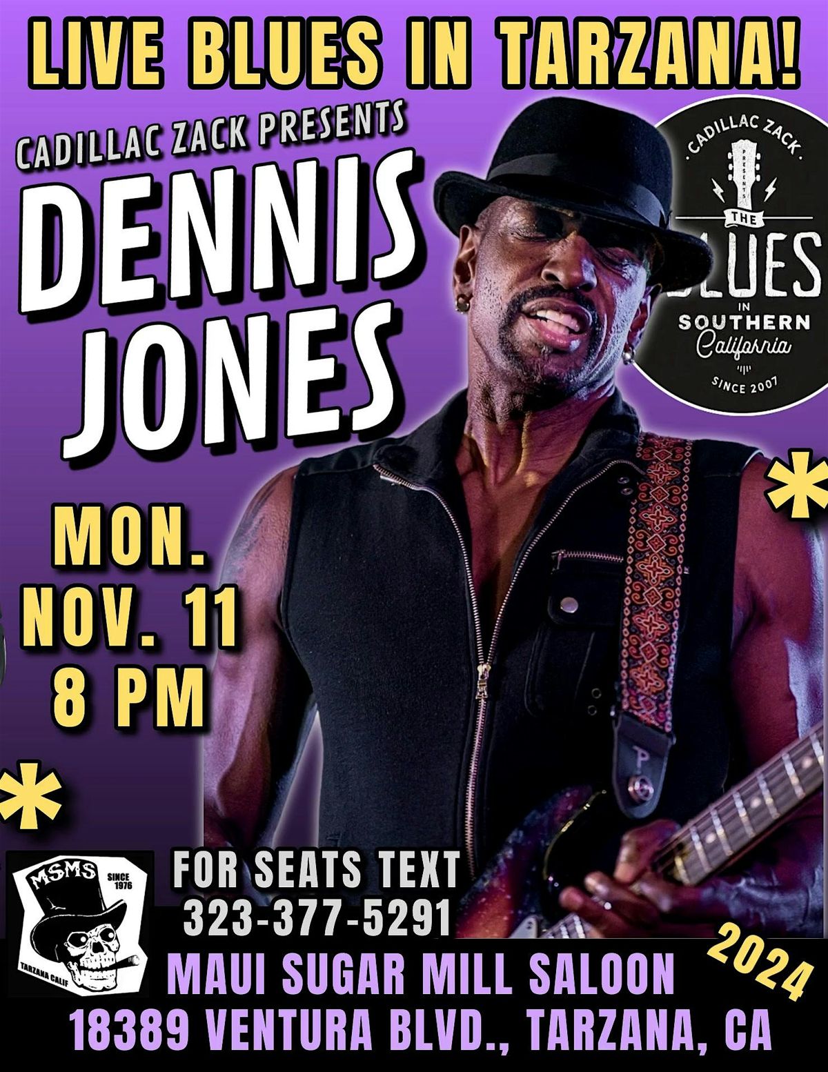 DENNIS JONES - Blues-Rock Guitar Great from LA - in Tarzana!