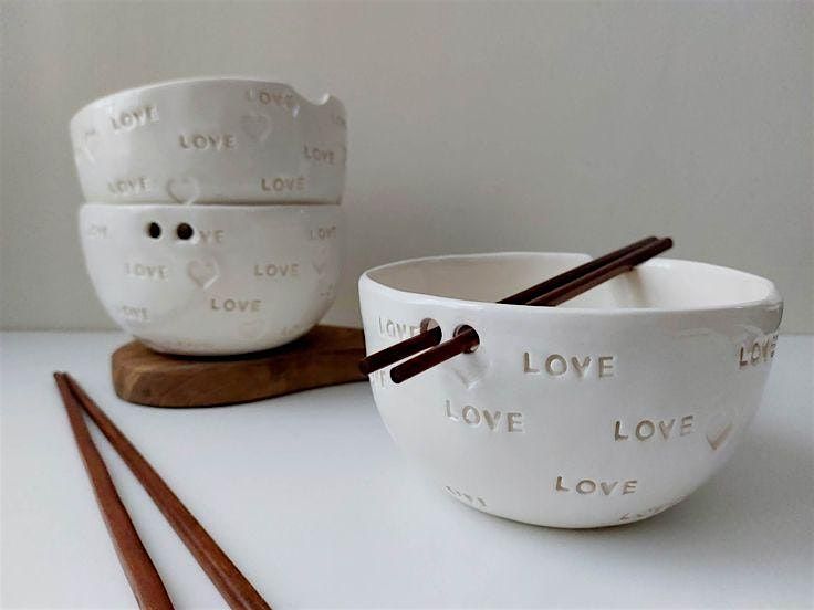 NEW Perfect Noodle Bowls on Pottery Wheel for couples  with Kelsey