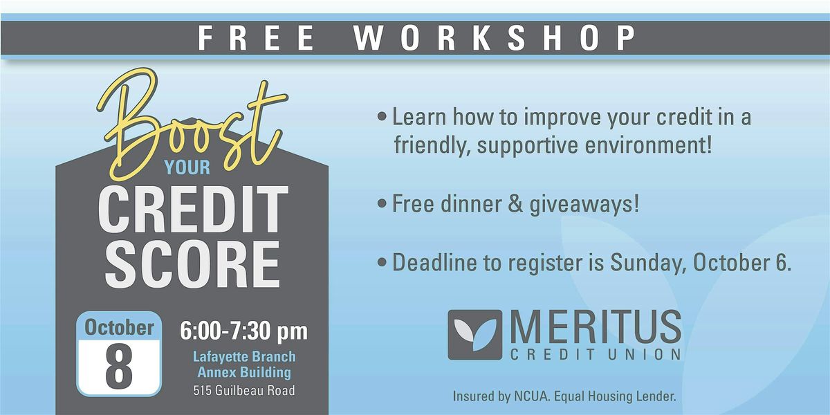 Credit Workshop: Boost Your Credit Score