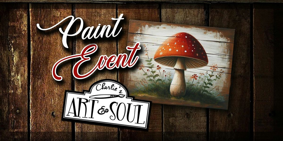 Paint Event @ Antietam Brewery Mushroom wildflowers on Wood