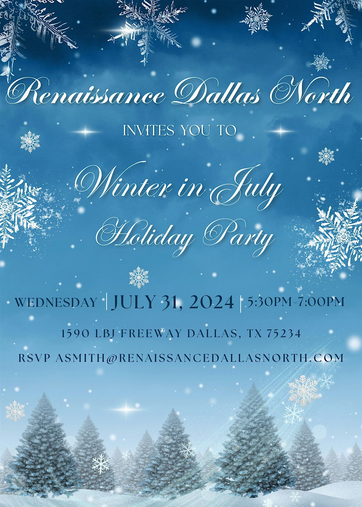 Renaissance Dallas North Hotel Winter in July Holiday Party