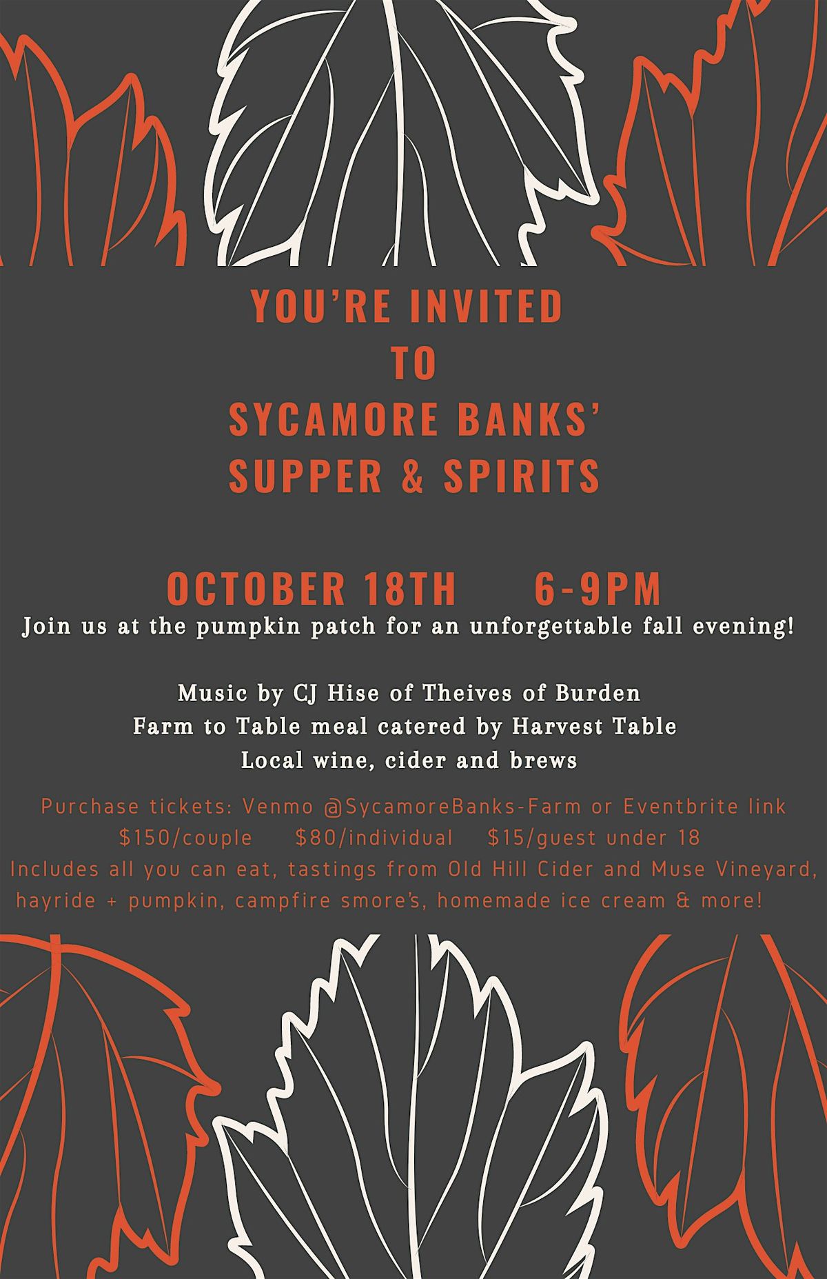 Sycamore Banks\u2019 Supper & Spirits