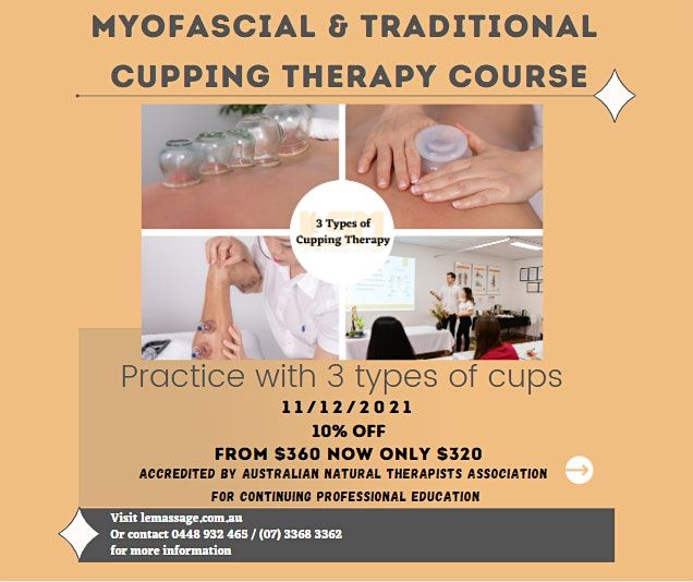 October Certificate in Traditional Cupping /Myofascial Cupping 8/31