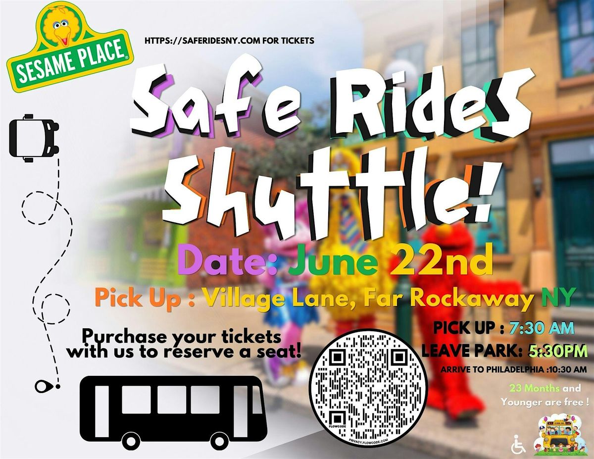 Sesame Place Park Admission + Shuttle  Ride