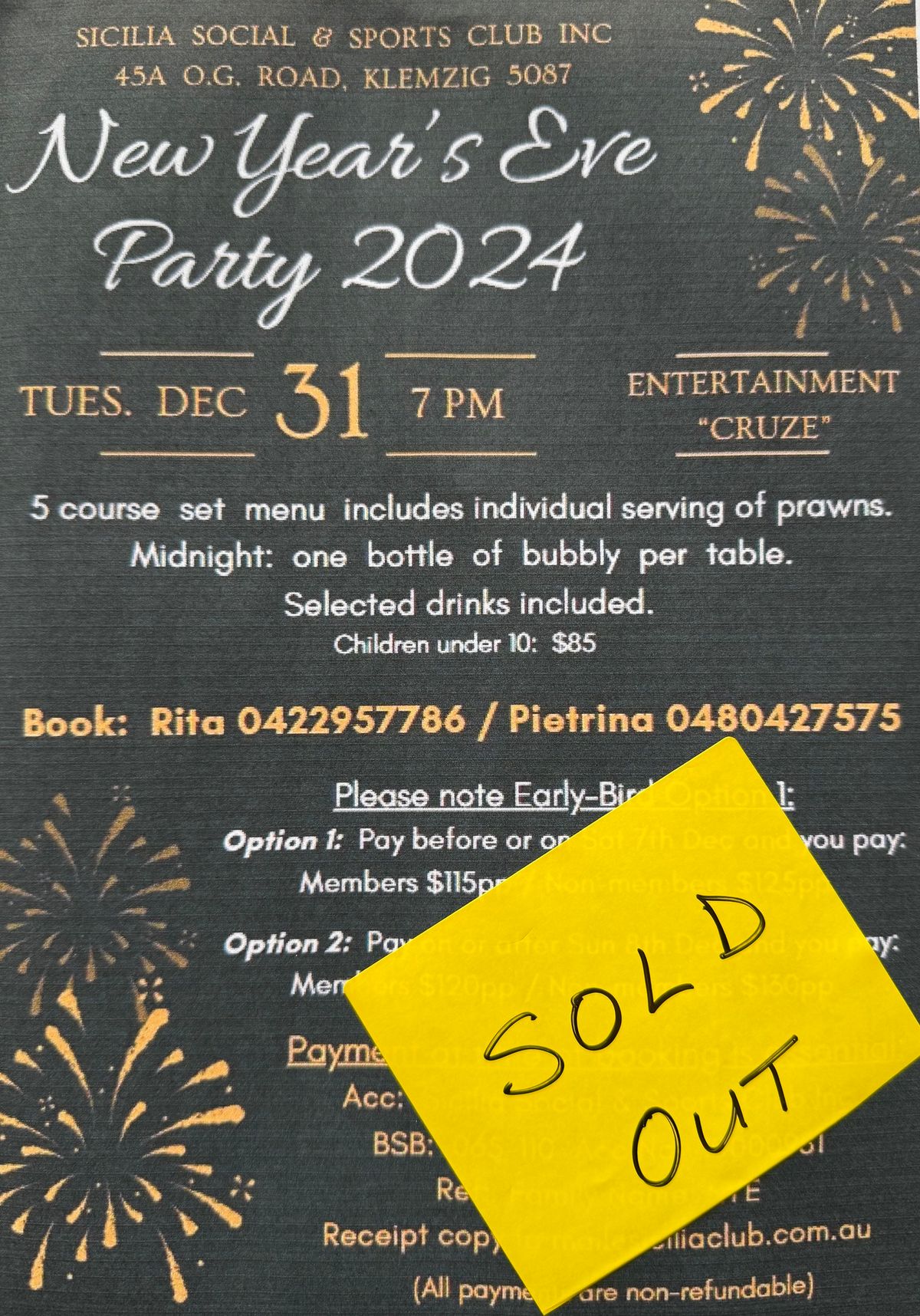 New Year\u2019s Eve Dinner Dance