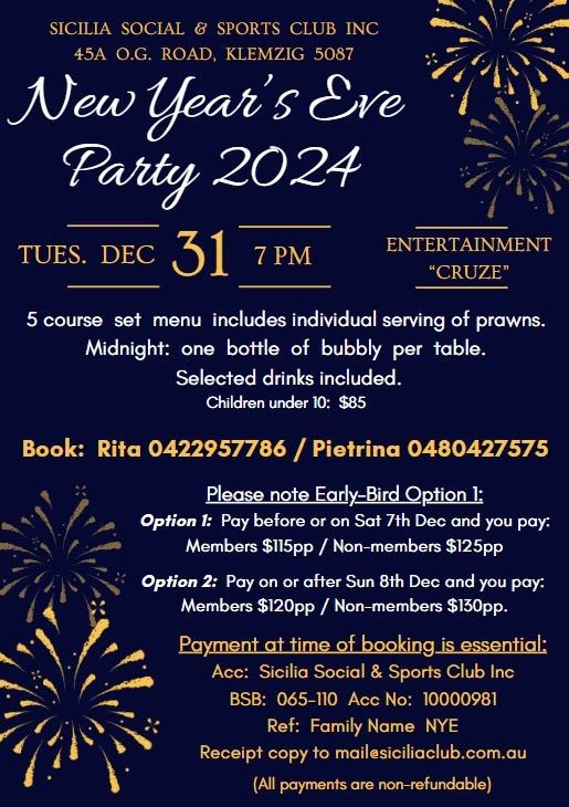 New Year\u2019s Eve Dinner Dance