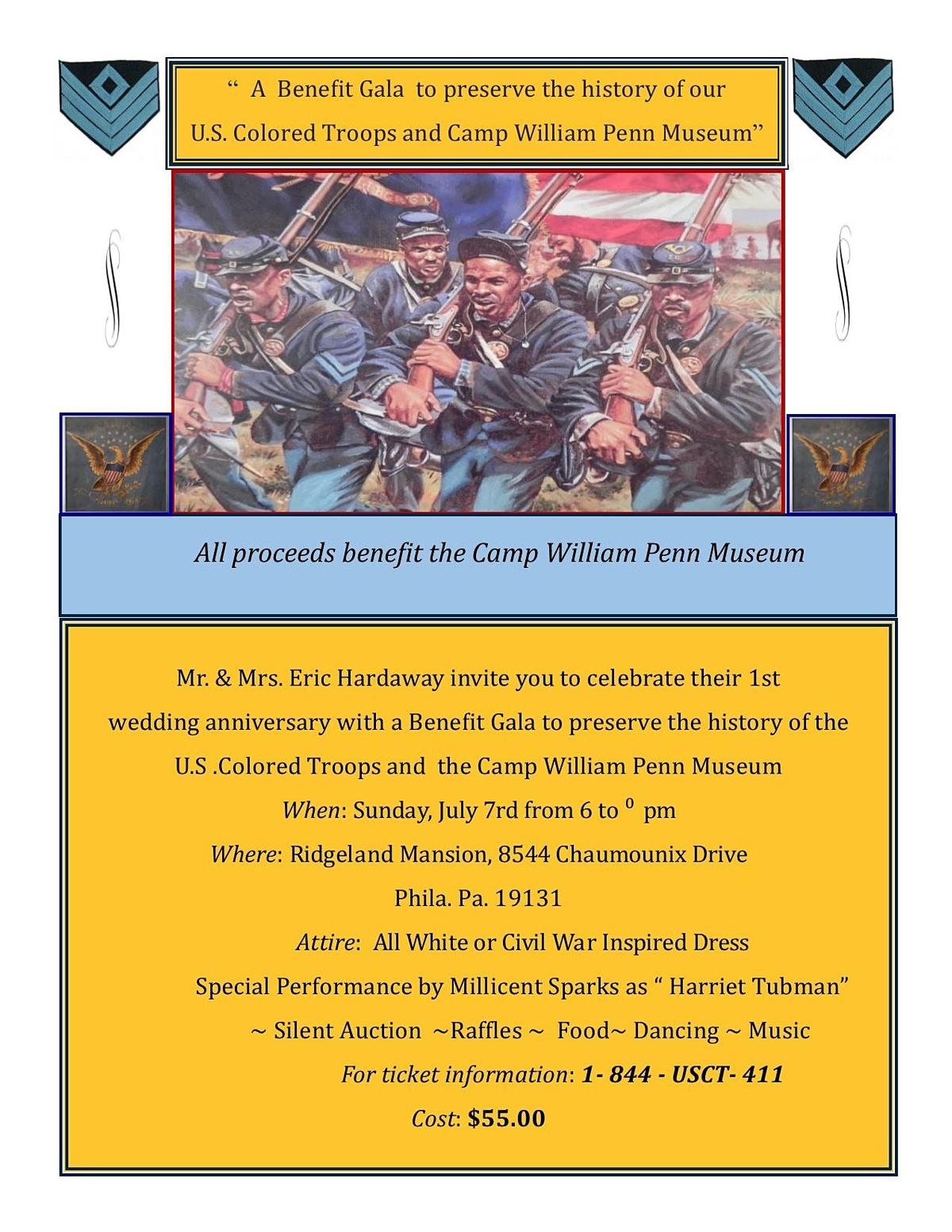 A Gala Event Honoring and Supporting the United States Colored Troops
