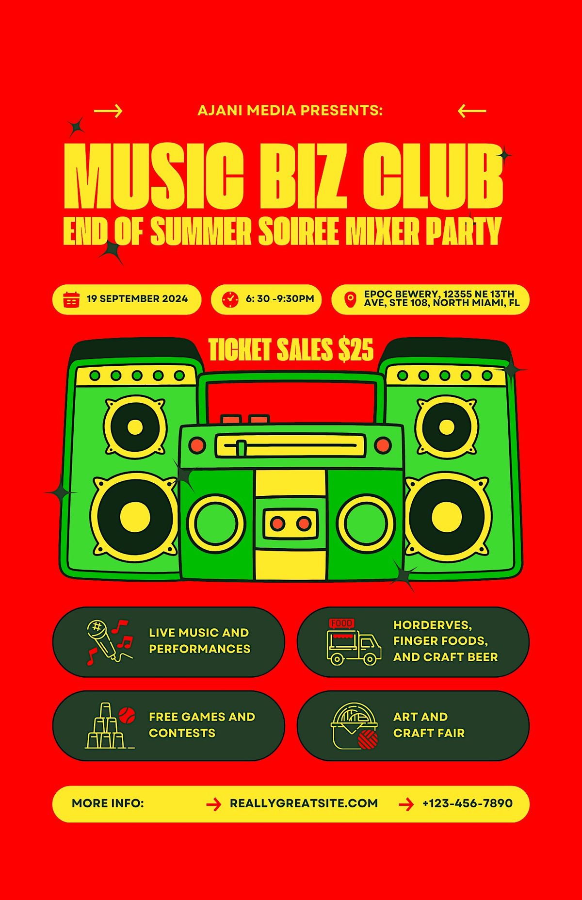 Music Biz Club: End of Summer Soiree Mixer Party!