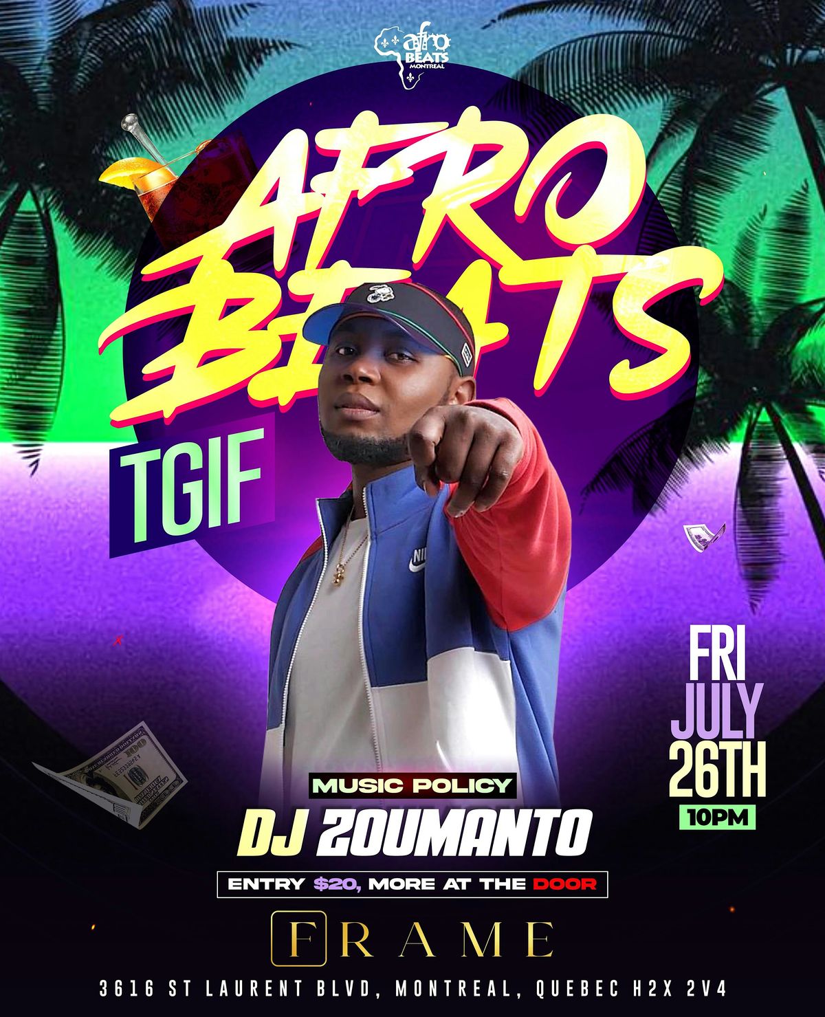 Afrobeats TGIF @ Club Frame with DJ Zoumanto