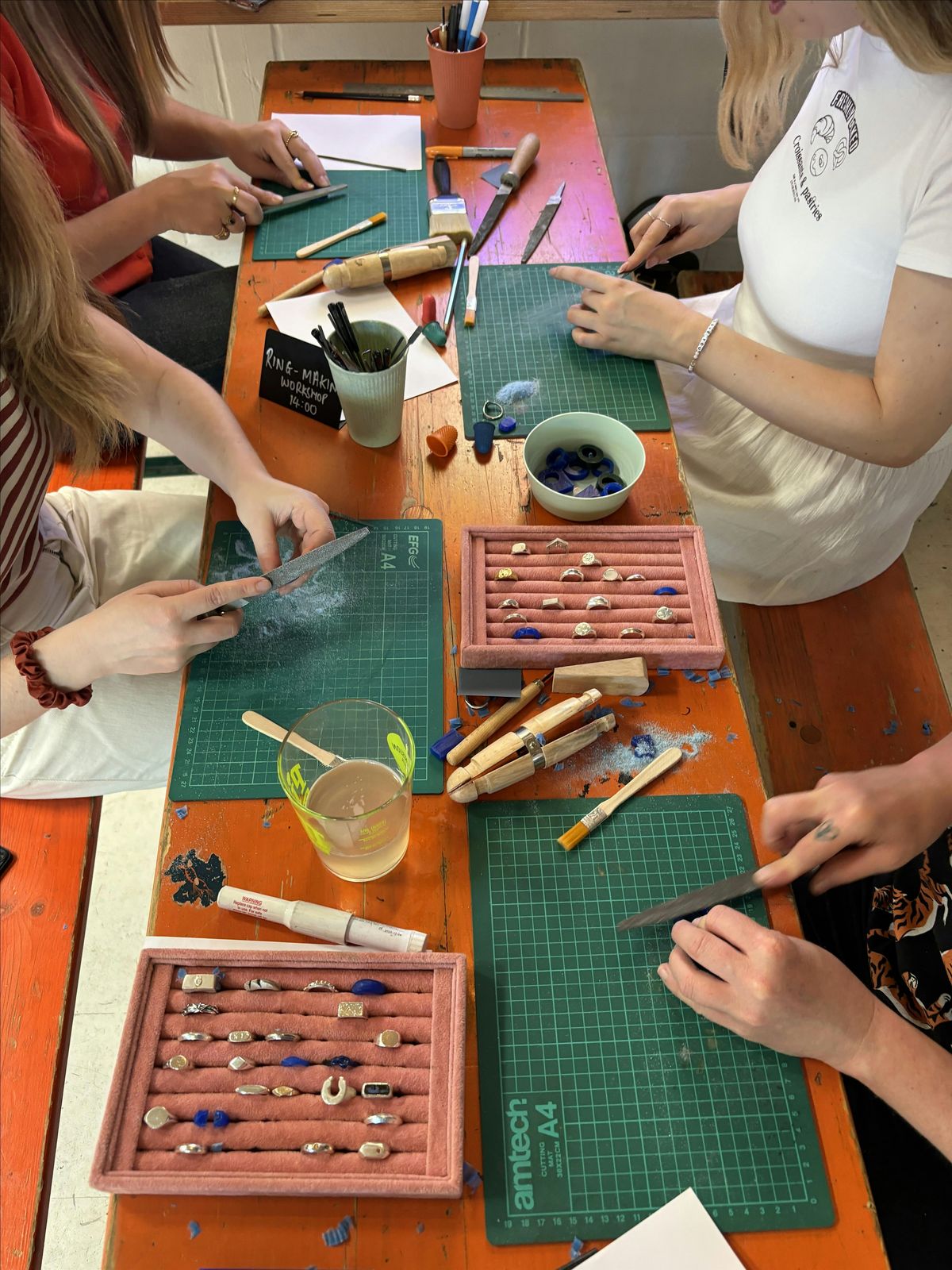 Wax ring carving workshop at Beak Taproom