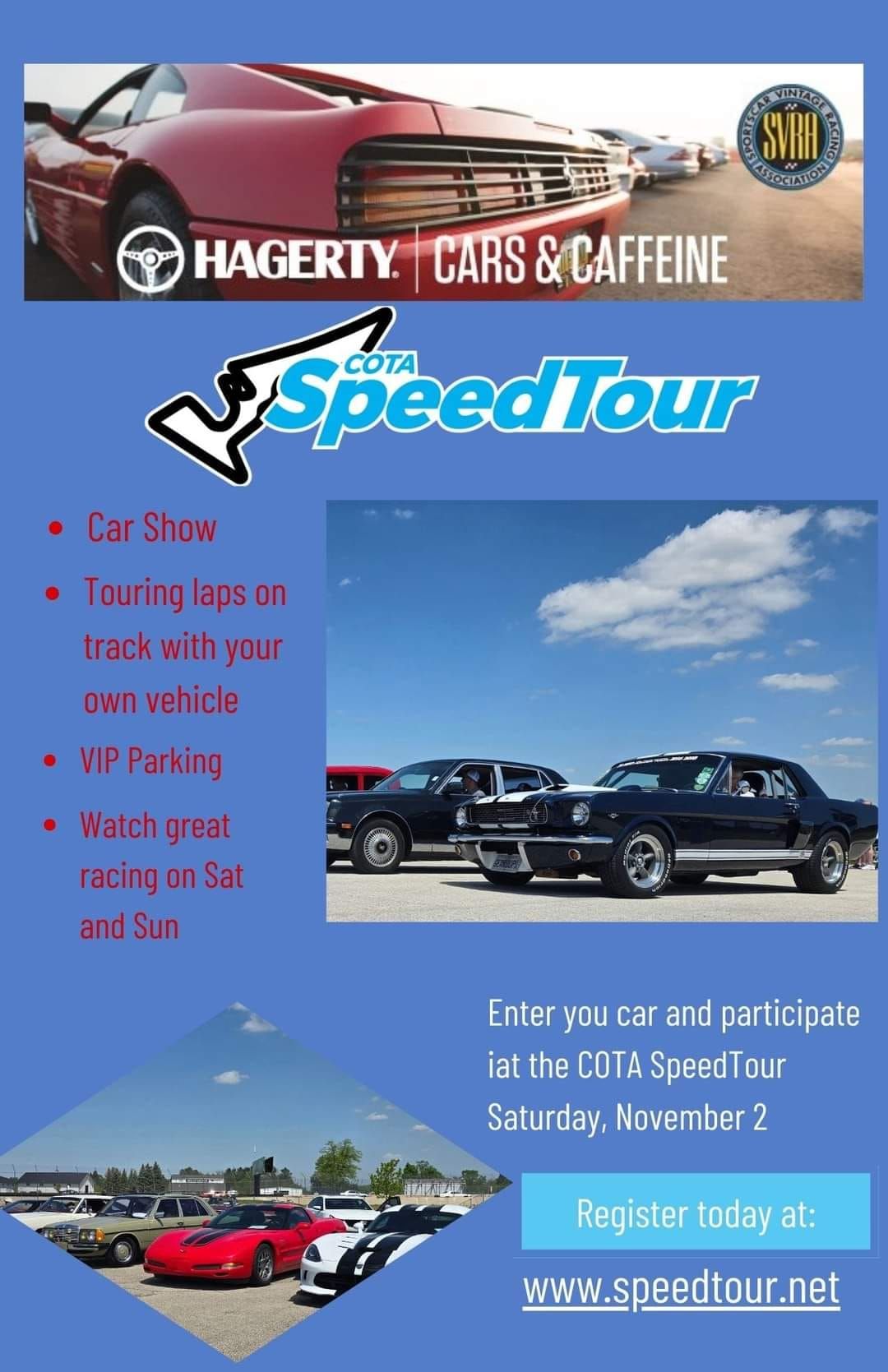 Hagerty Cars and Caffeine Car Show at the COTA SpeedTour 