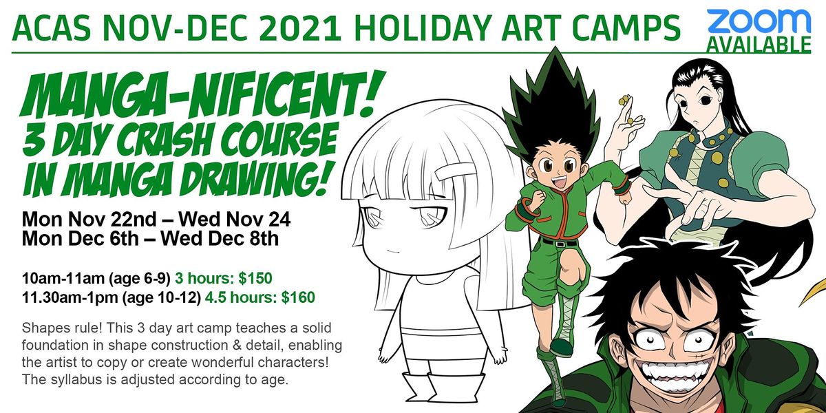 MANGA-NIFICENT! 3-Day Crash Course in Manga Drawing Art Camp!