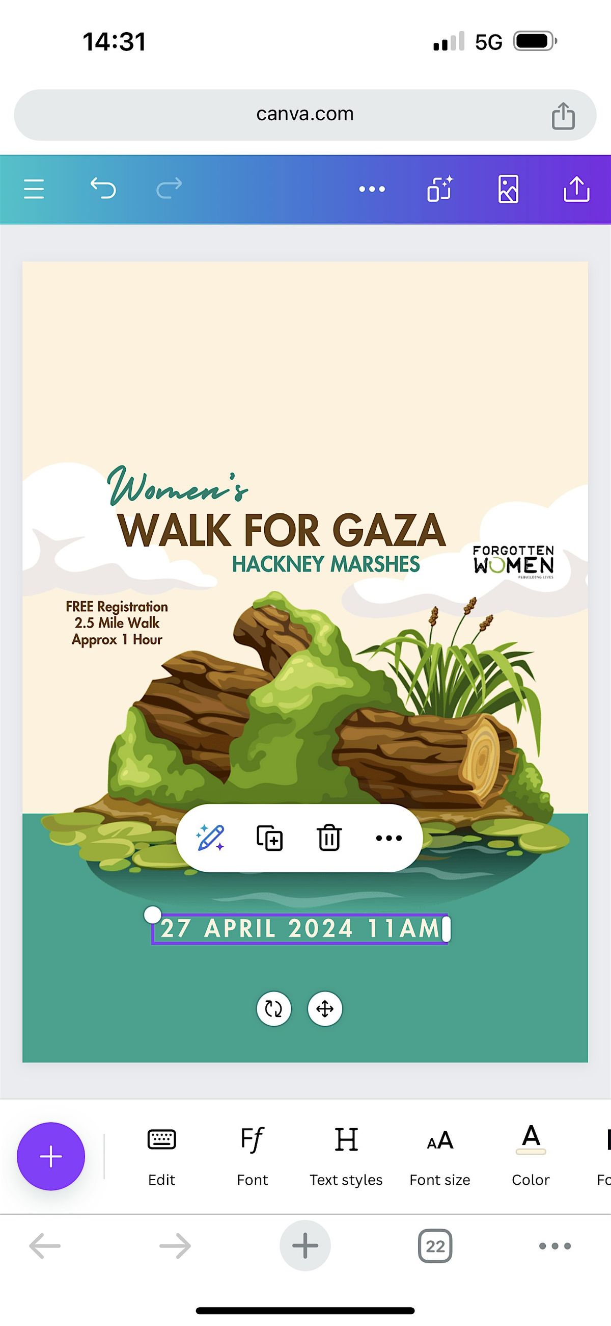Women\u2019s Hackney Marshes Walk for Gaza