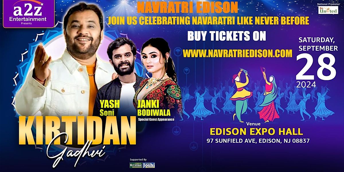 Live Garba  With  Kirtidan Gadhvi at the  Edison Expo Center New Jersey