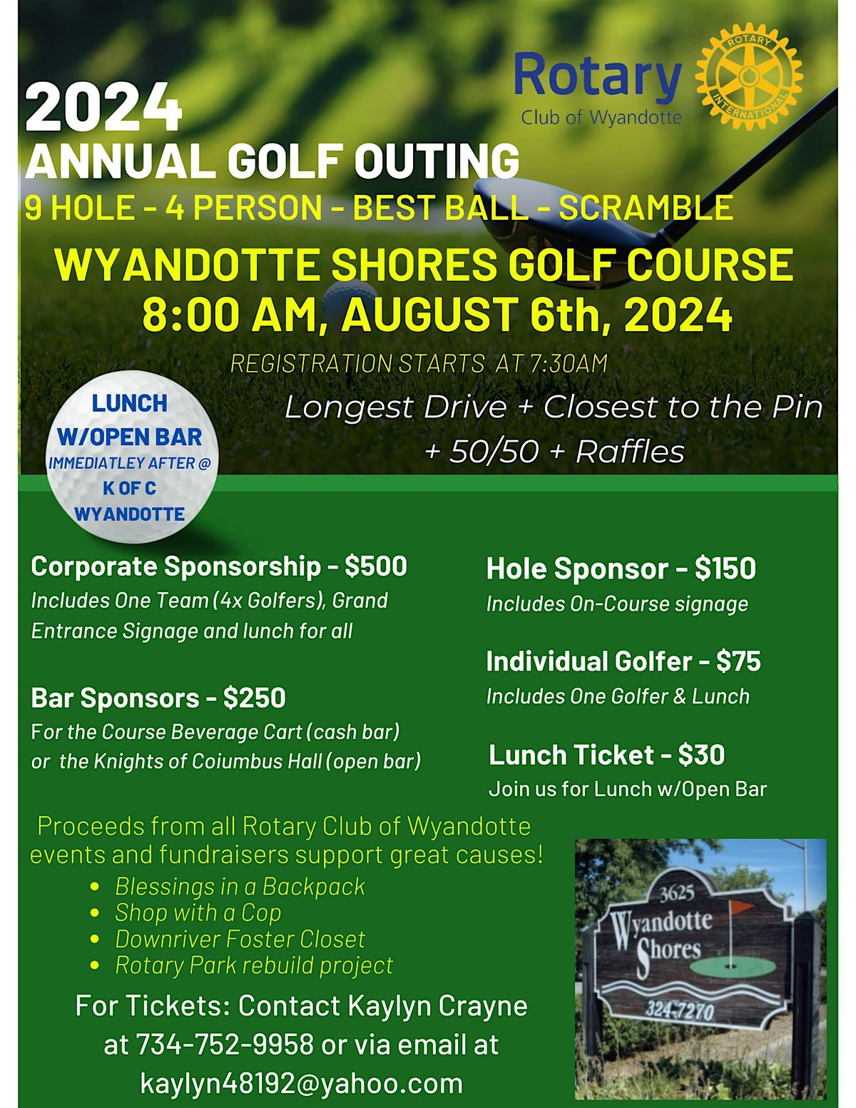 2024 Wyandotte Rotary Golf Outing