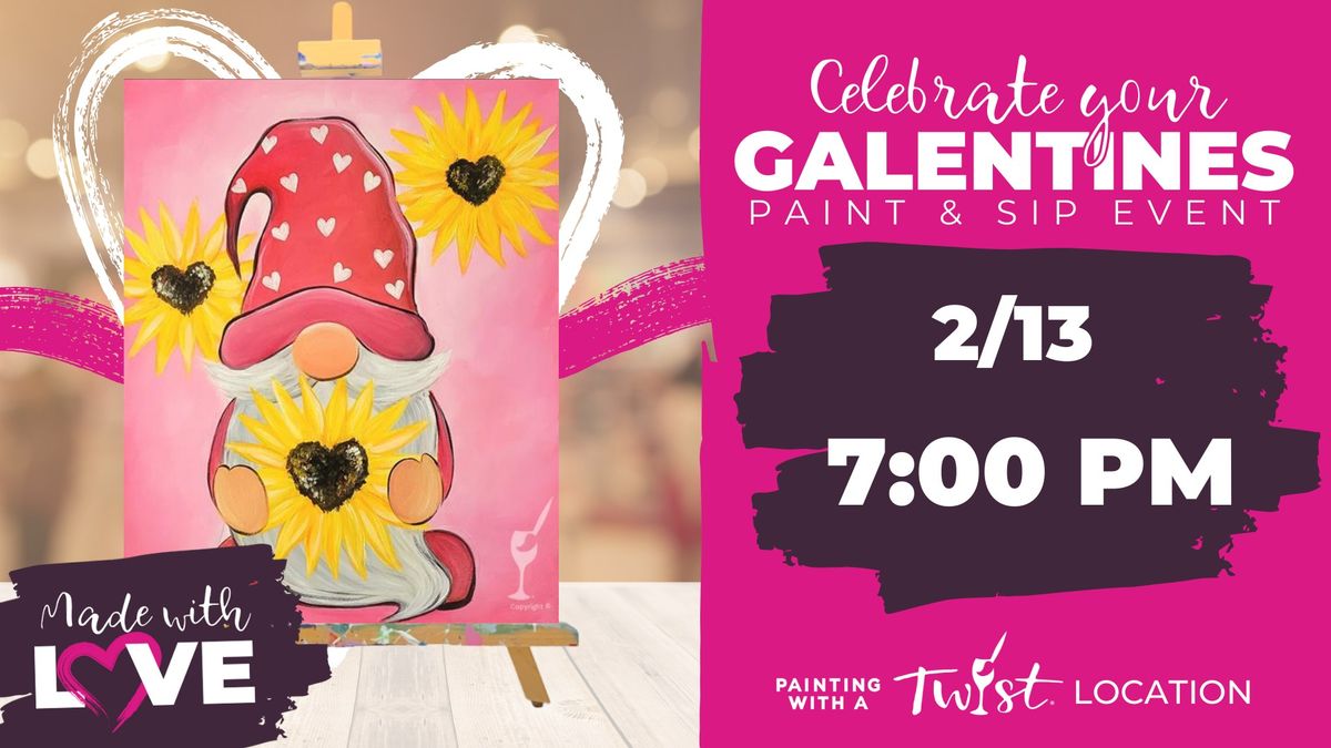 Galentine Paint & Sip! Gnomie Loves Sunflowers