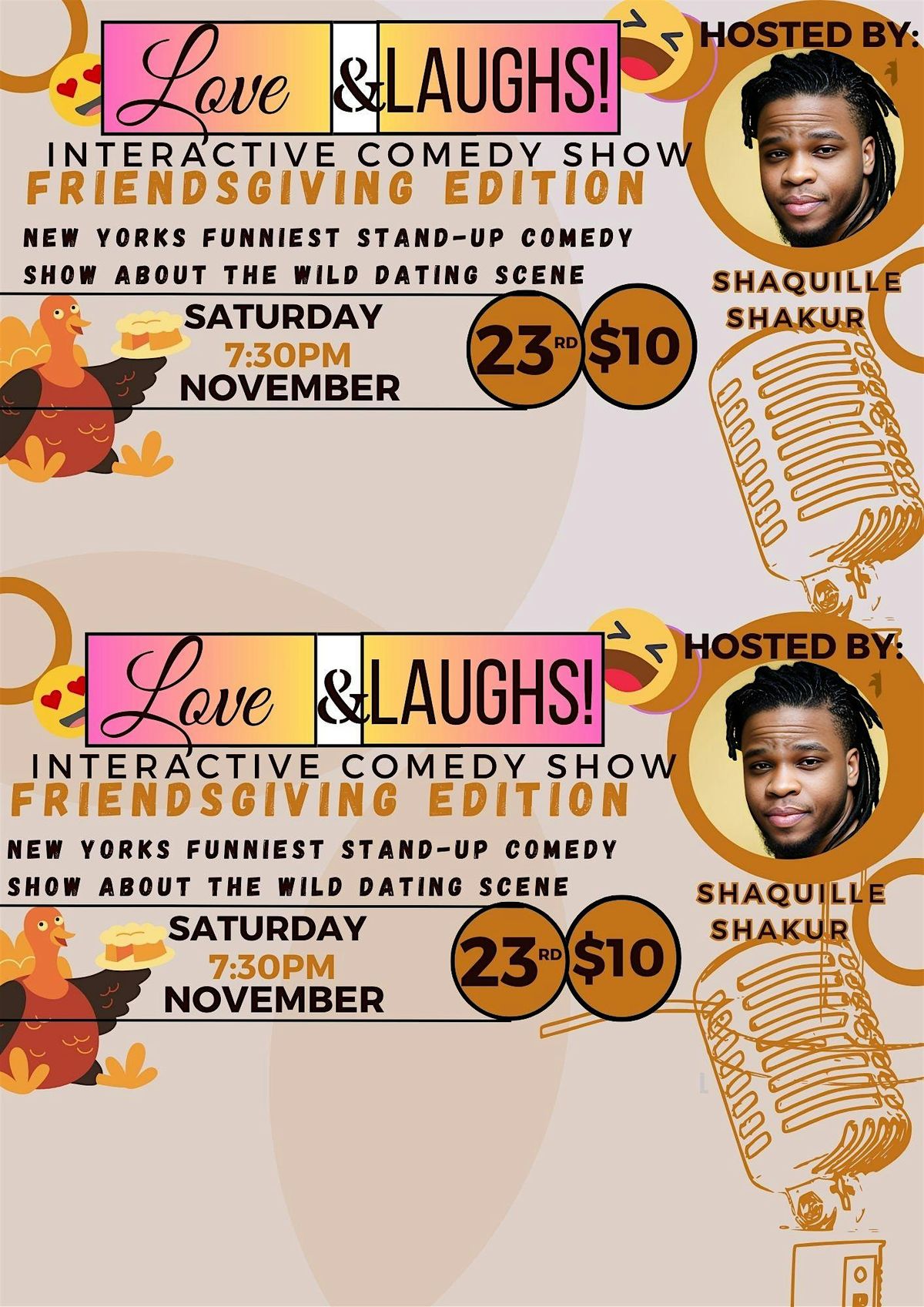 LOVE AND LAUGHS presents the Friendsgiving Comedy Show!!