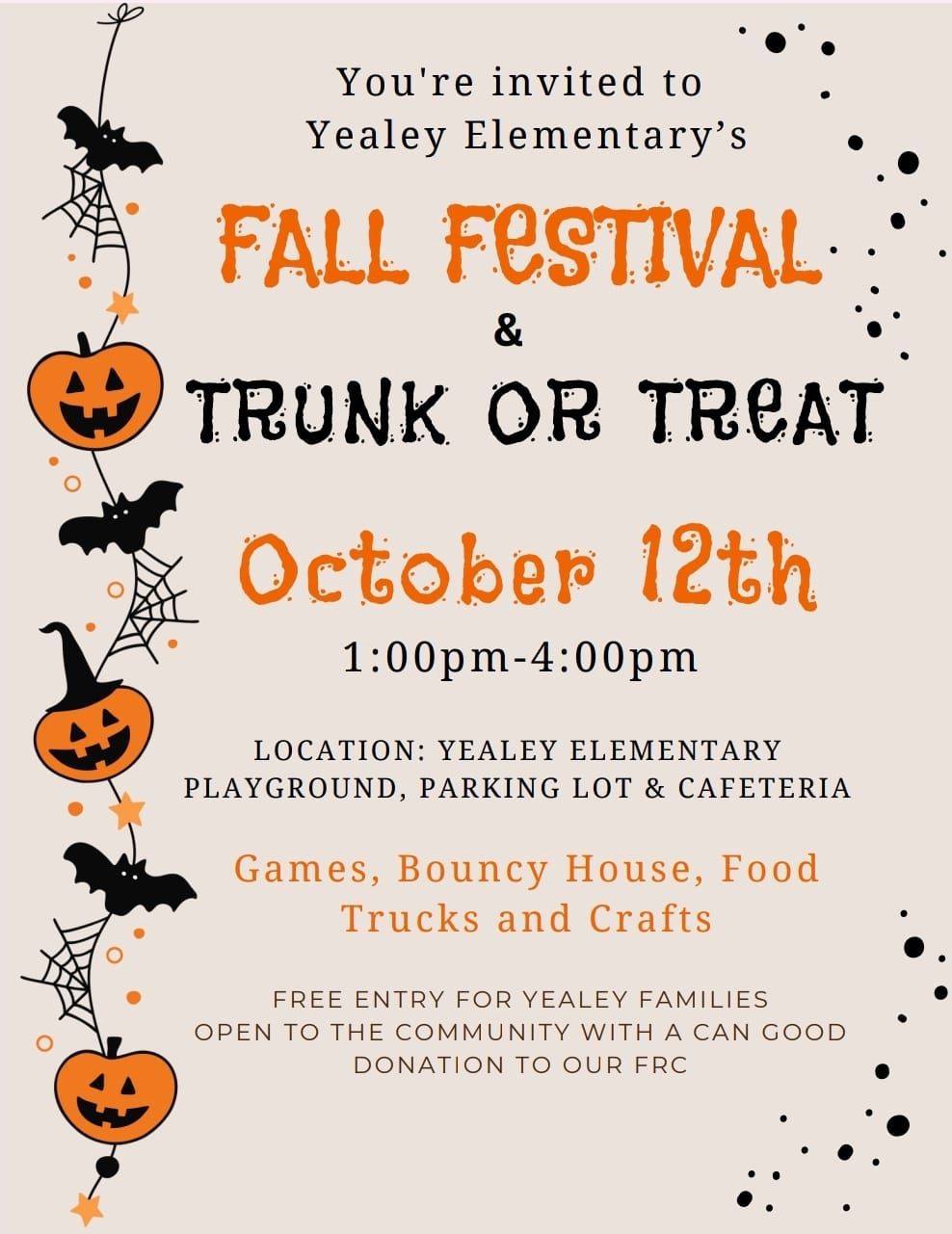 Yealey Fall Festival & Trunk or treat. 