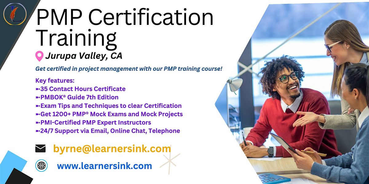 Confirmed 4 Day PMP Bootcamp In Jurupa Valley, CA