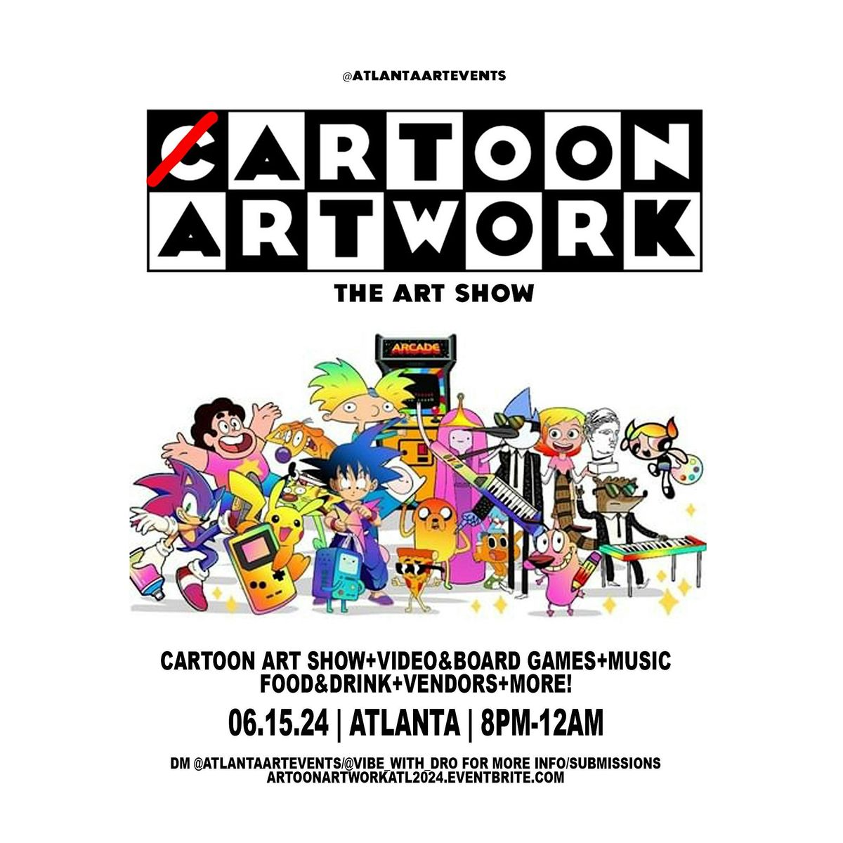 ARTOON ARTWORK: Cartoon Art Show + Video & Board Game Night