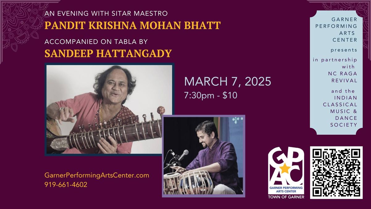 An Evening with sitar maestro Pandit Krishna Mohan Bhatt with tabla player Sandeep Hattangady