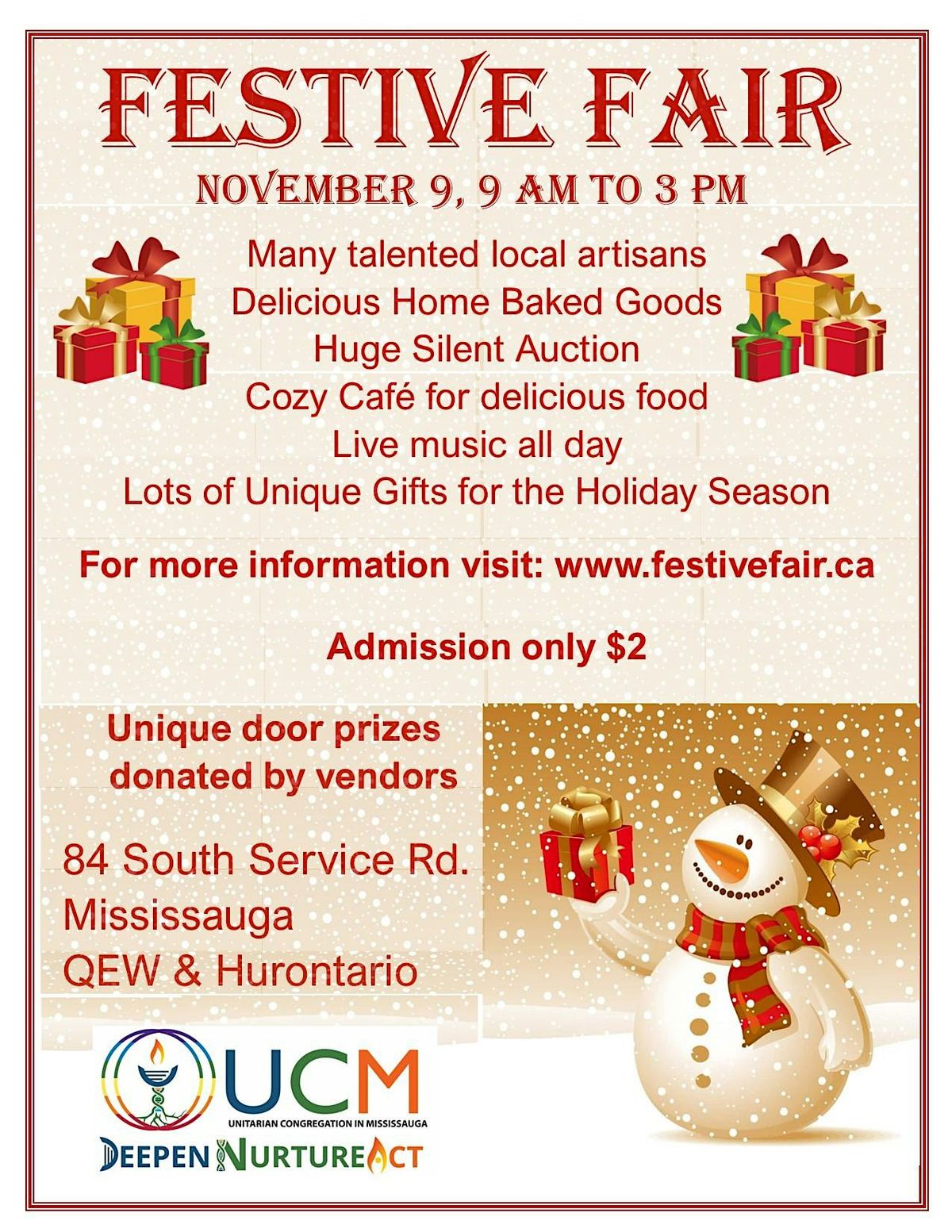 UCM Festive Fair Nov 9