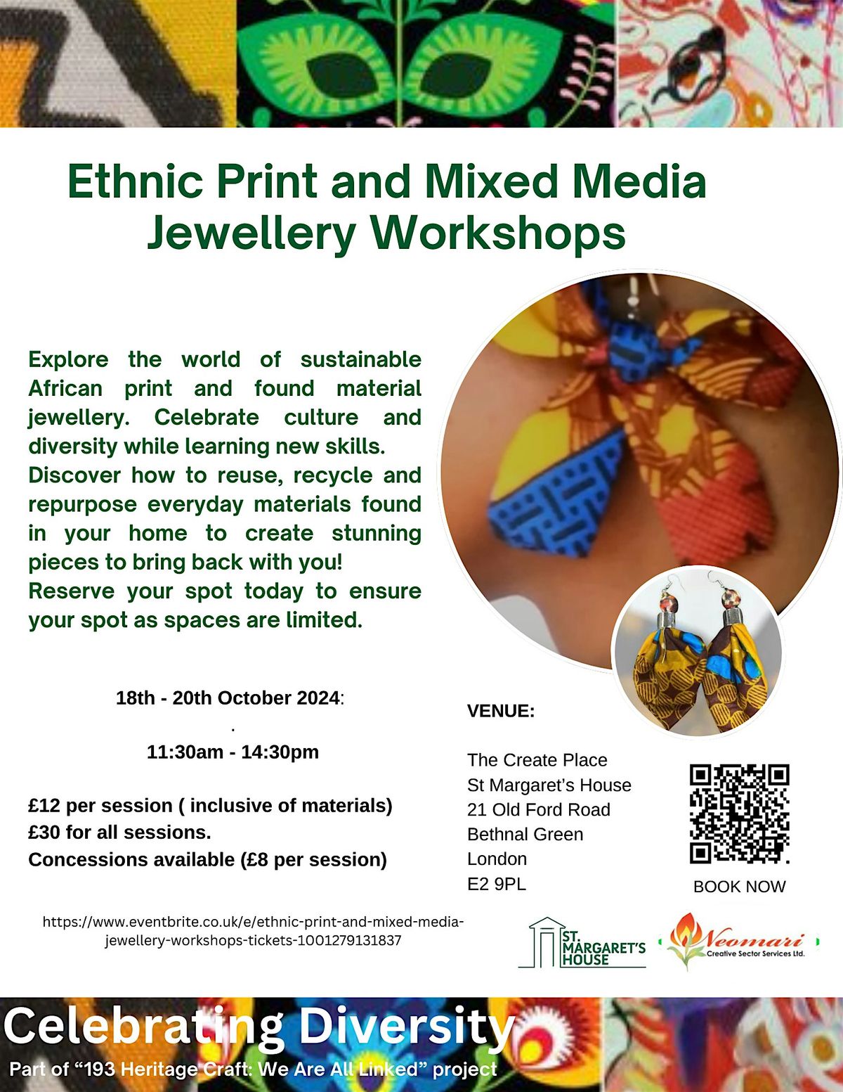 Make Jewellery with Afro Print Fabrics - Black History Month