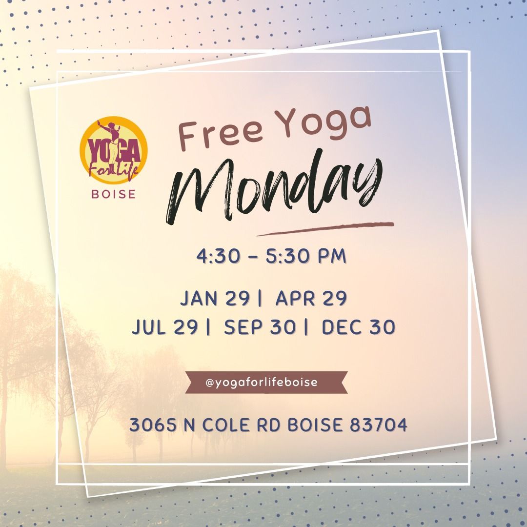 Touch your toes? Who needs 'em? Join the Free Yoga Fiesta every Fifth Monday!