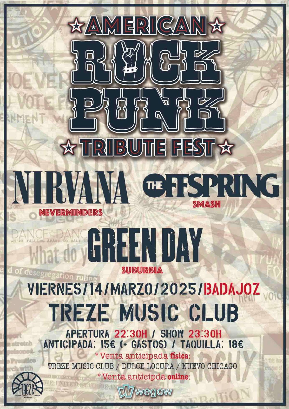 Festival de Tributos AMERICAN ROCK PUNK (Badajoz)