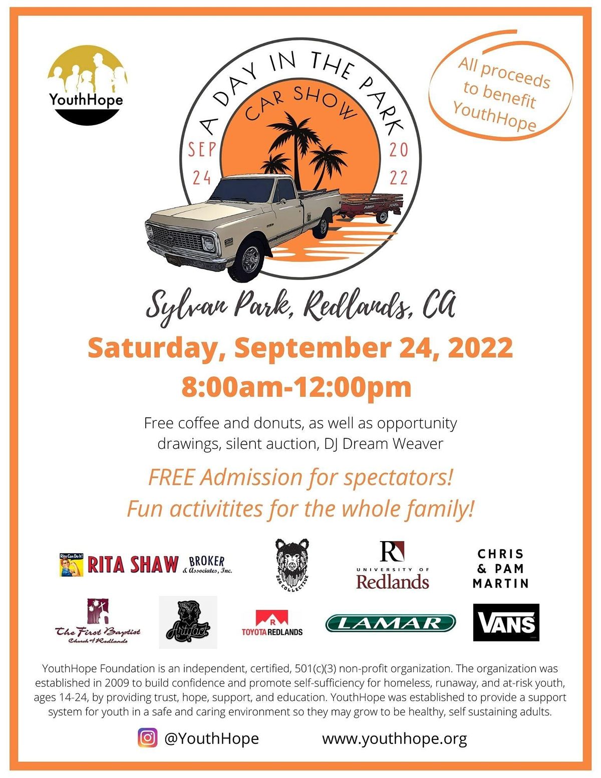 A Day in the Park Car Show, Sylvan Park, Redlands, 24 September 2022