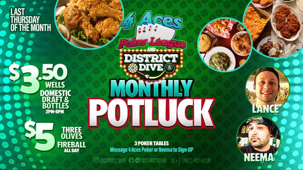 04.25.24 4 Aces Poker & District Dive Monthly POTLUCK 