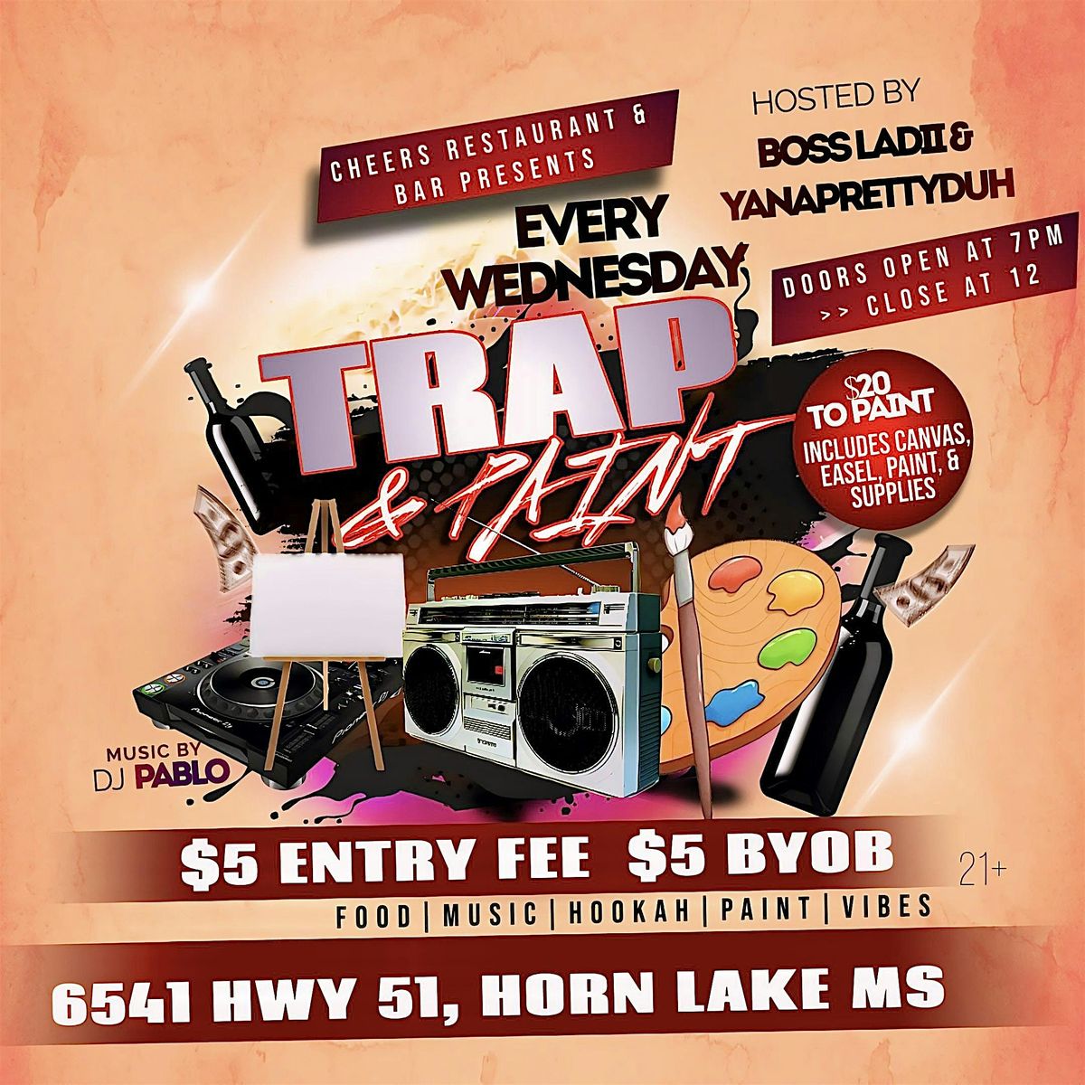 Trap & Paint Wednesday Every Wednesday