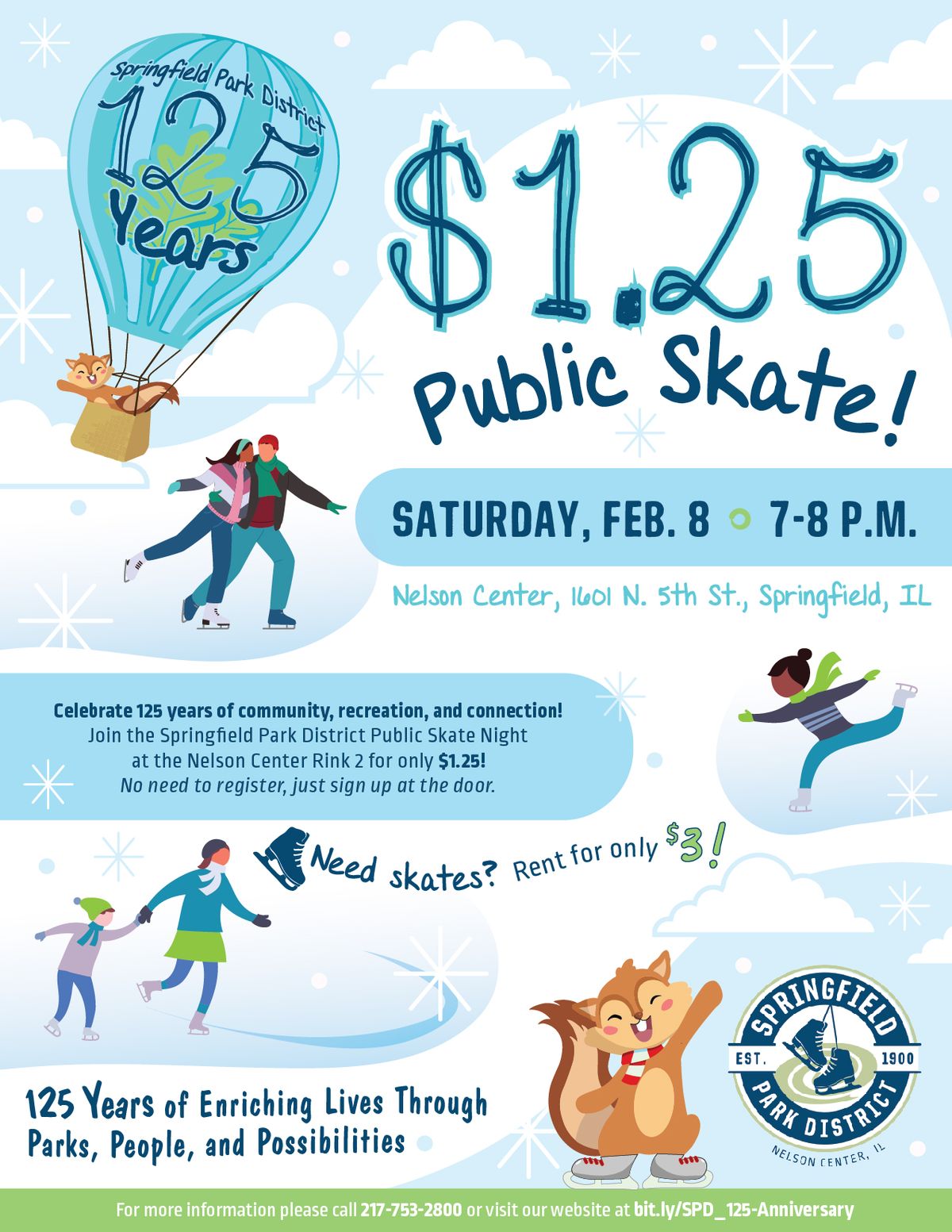 $1.25 Public Skate at the Nelson Center!