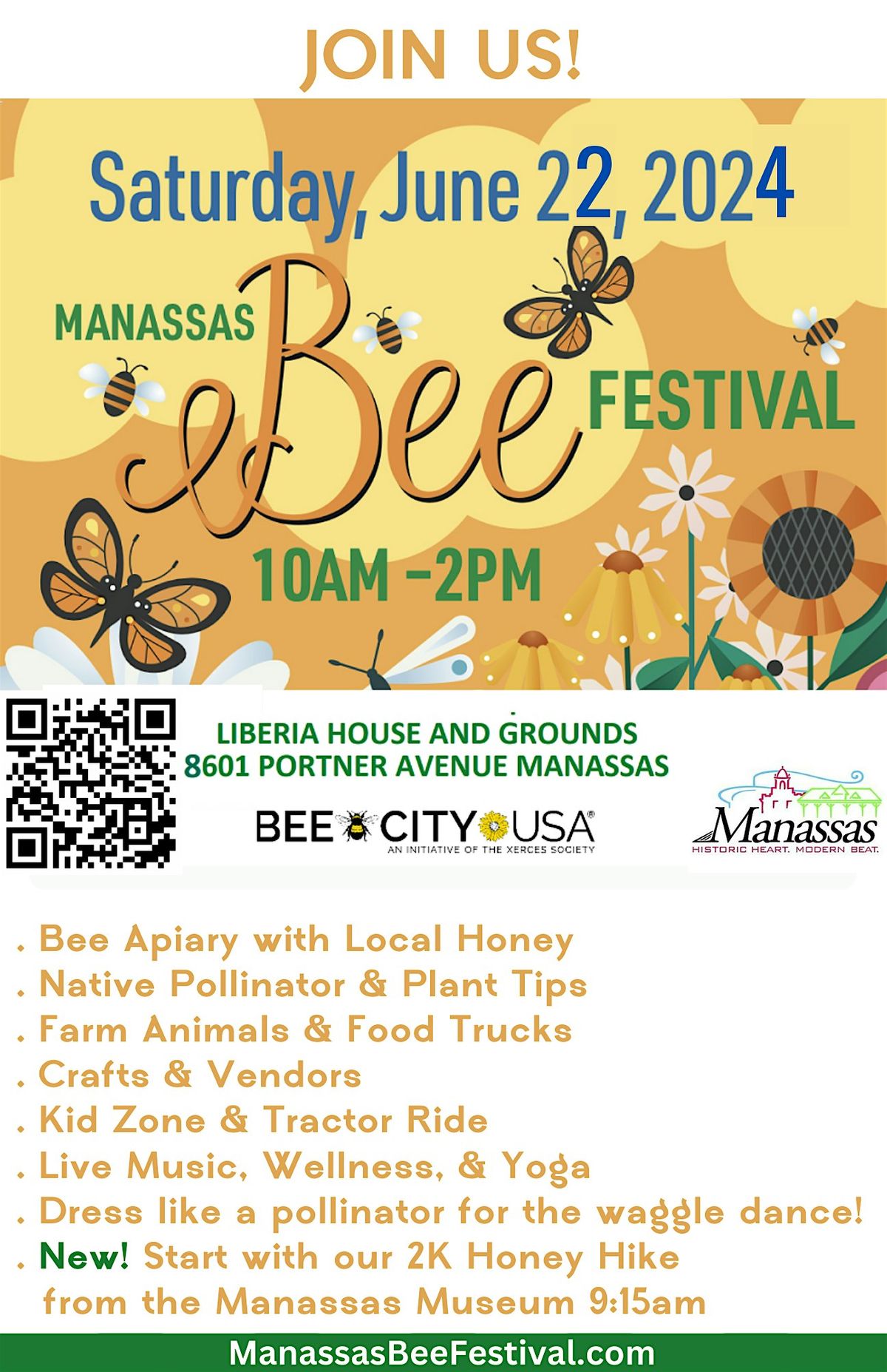 4th Annual Manassas Bee Festival 2024 + NEW 2K Honey Hike