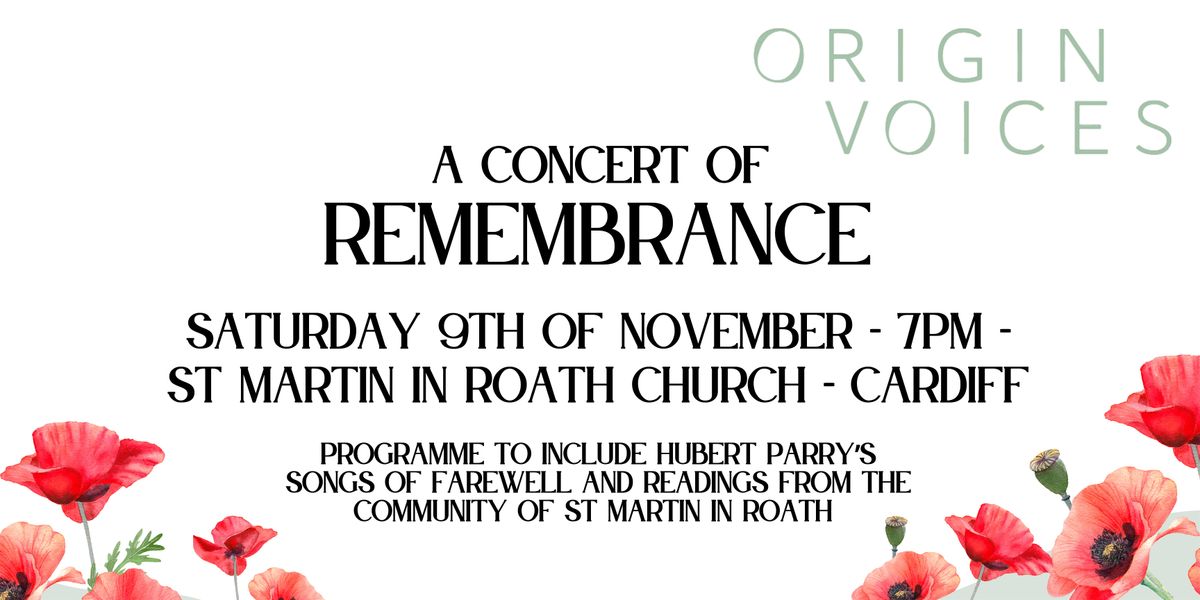 Origin Voices - A Concert of Remembrance in aid of the Royal British Legion