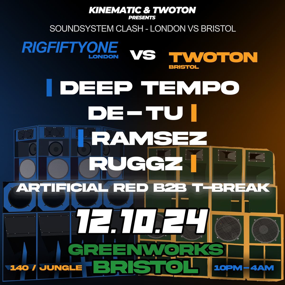 Kinematic & Two Ton present LONDON VS BRISTOL SOUND-SYSTEM CLASH 