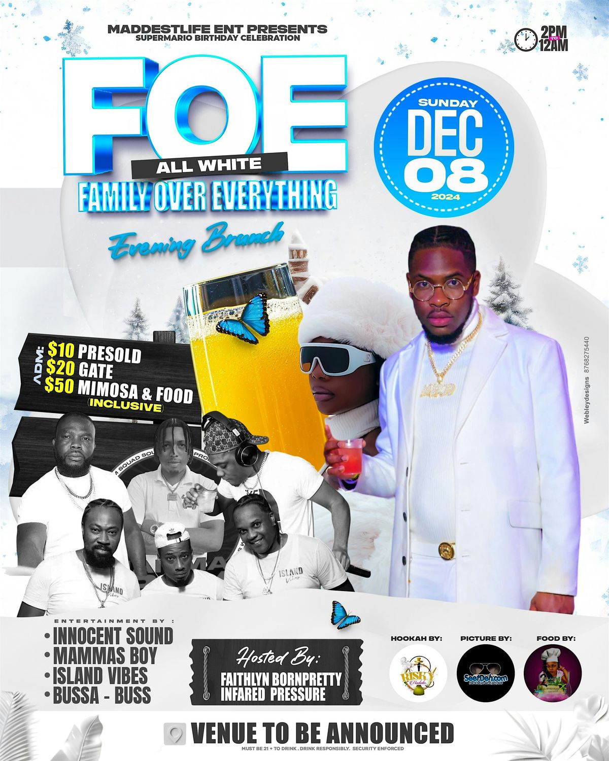 F.O.E (family over everything ) all white evening brunch