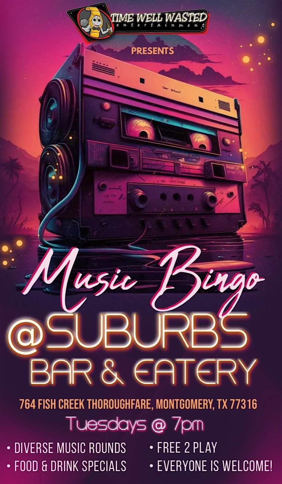 Musical Bingo Tuesdays at Suburbs Bar and Eatery