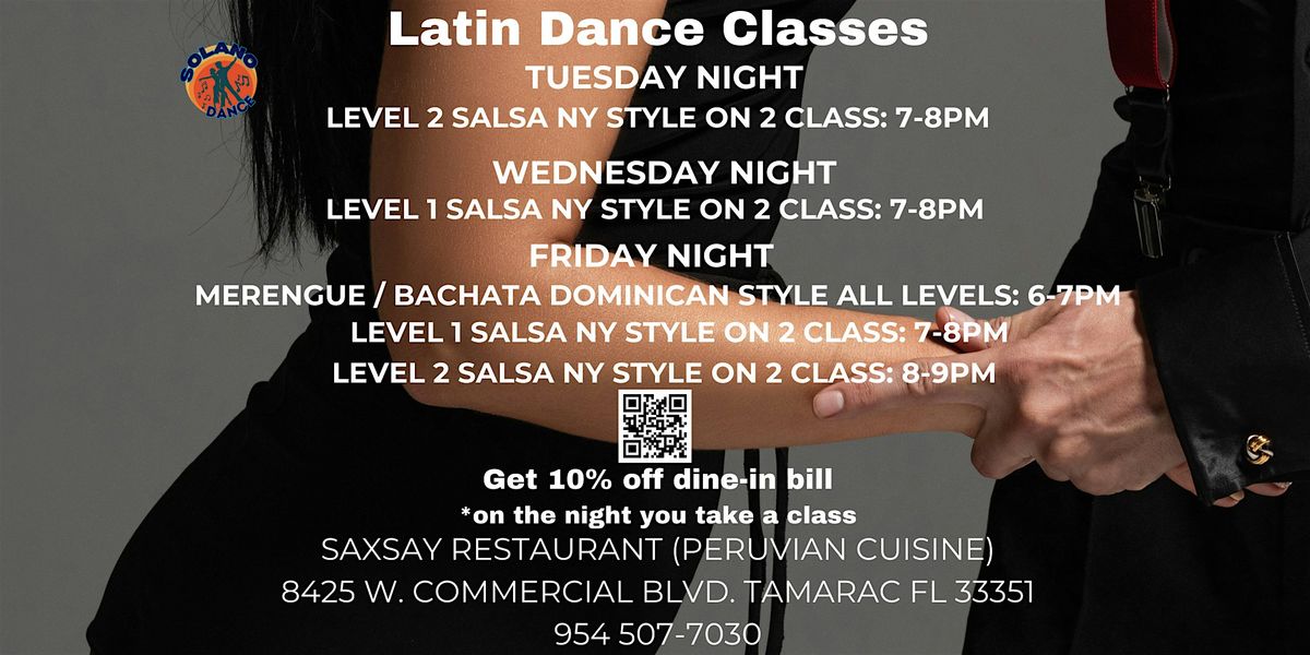 Salsa Classes Wednesdays and Fridays in Tamarac.