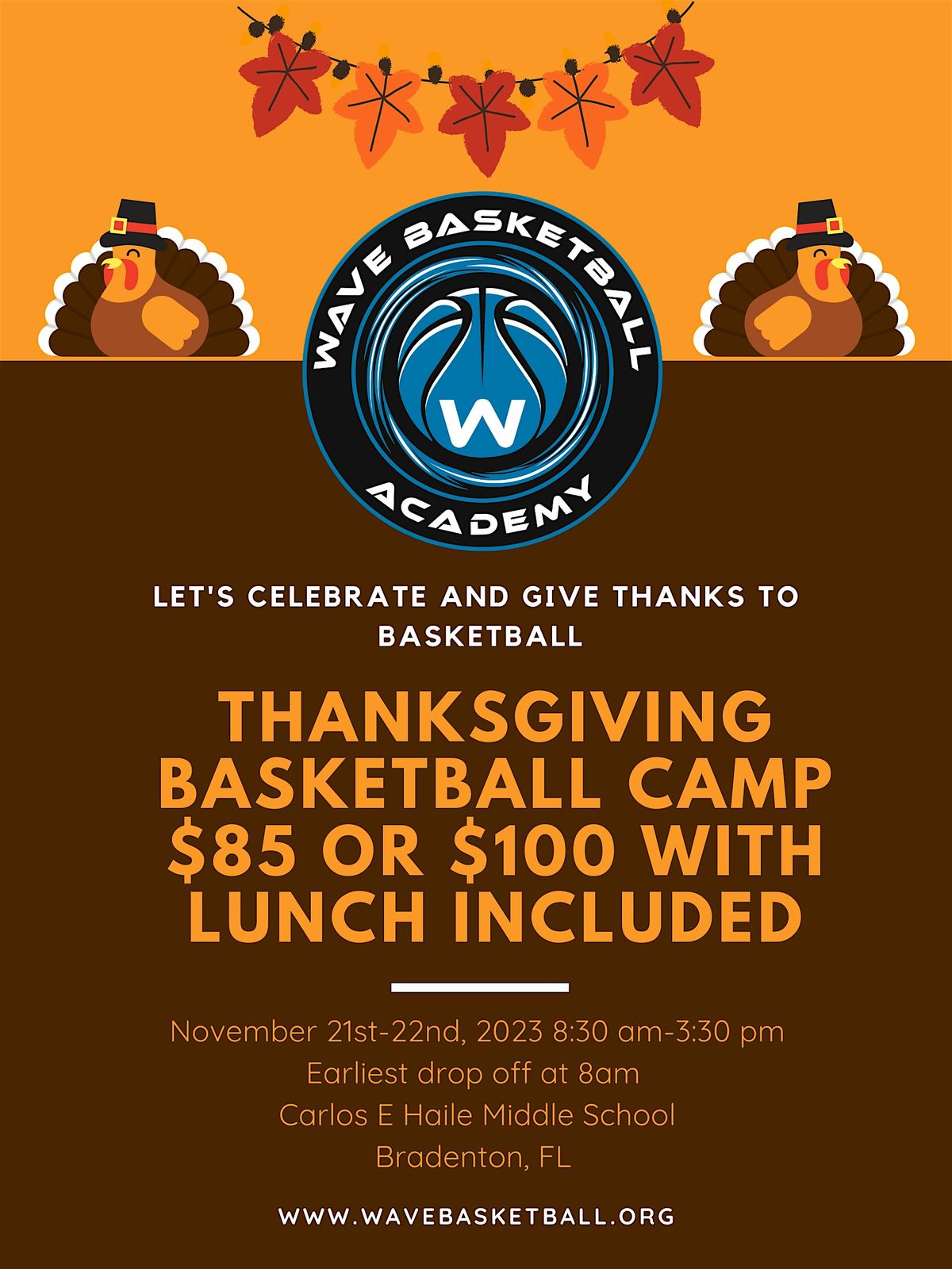 Wave Basketball Thanksgiving 2 Day Camp 2024