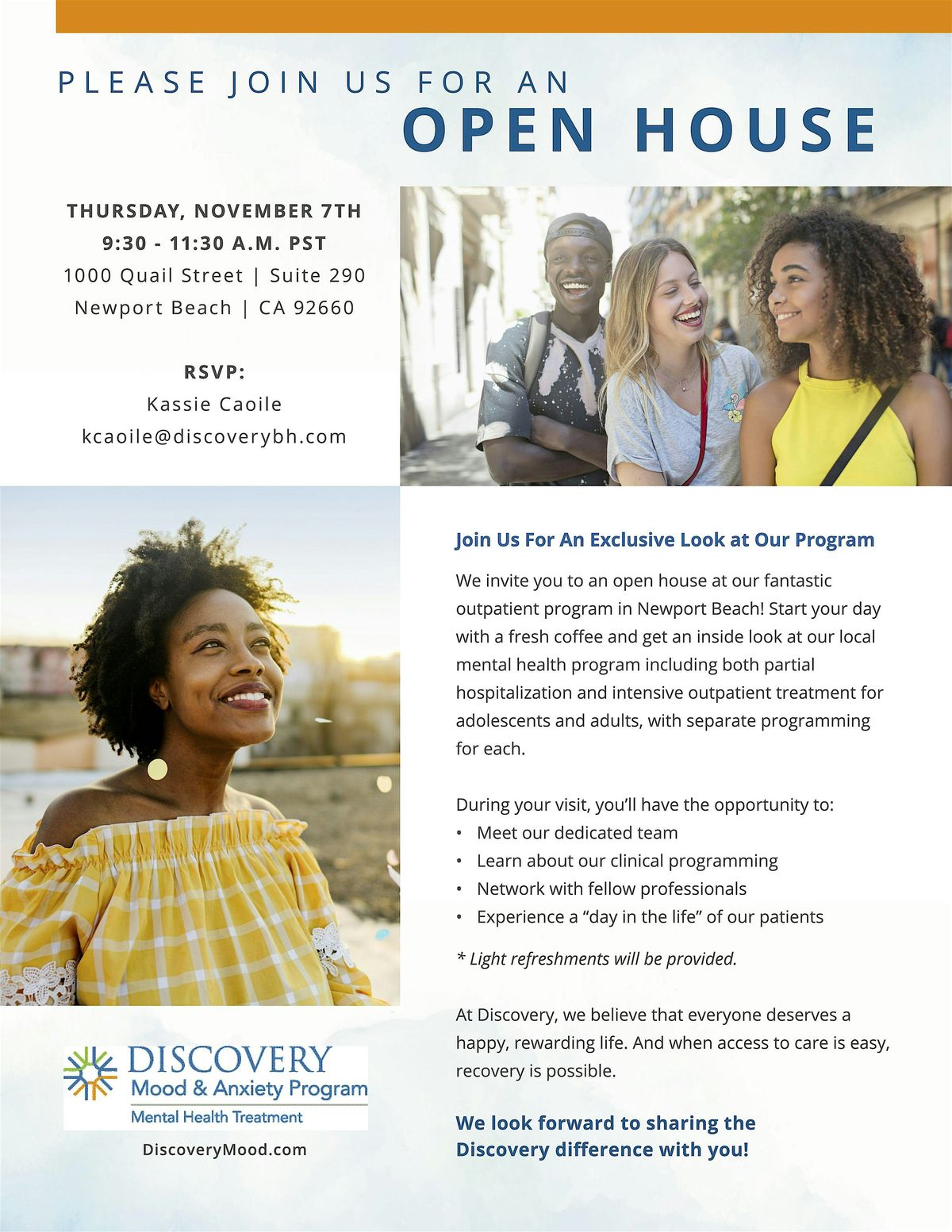 Discovery Behavioral Health's Newport Beach OPEN HOUSE