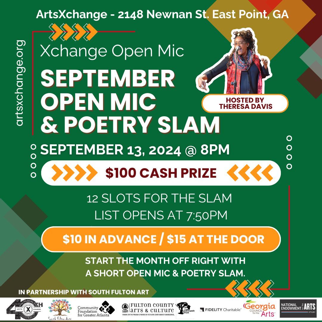 XChange September Open Mic and $100 Slam 9-13-24