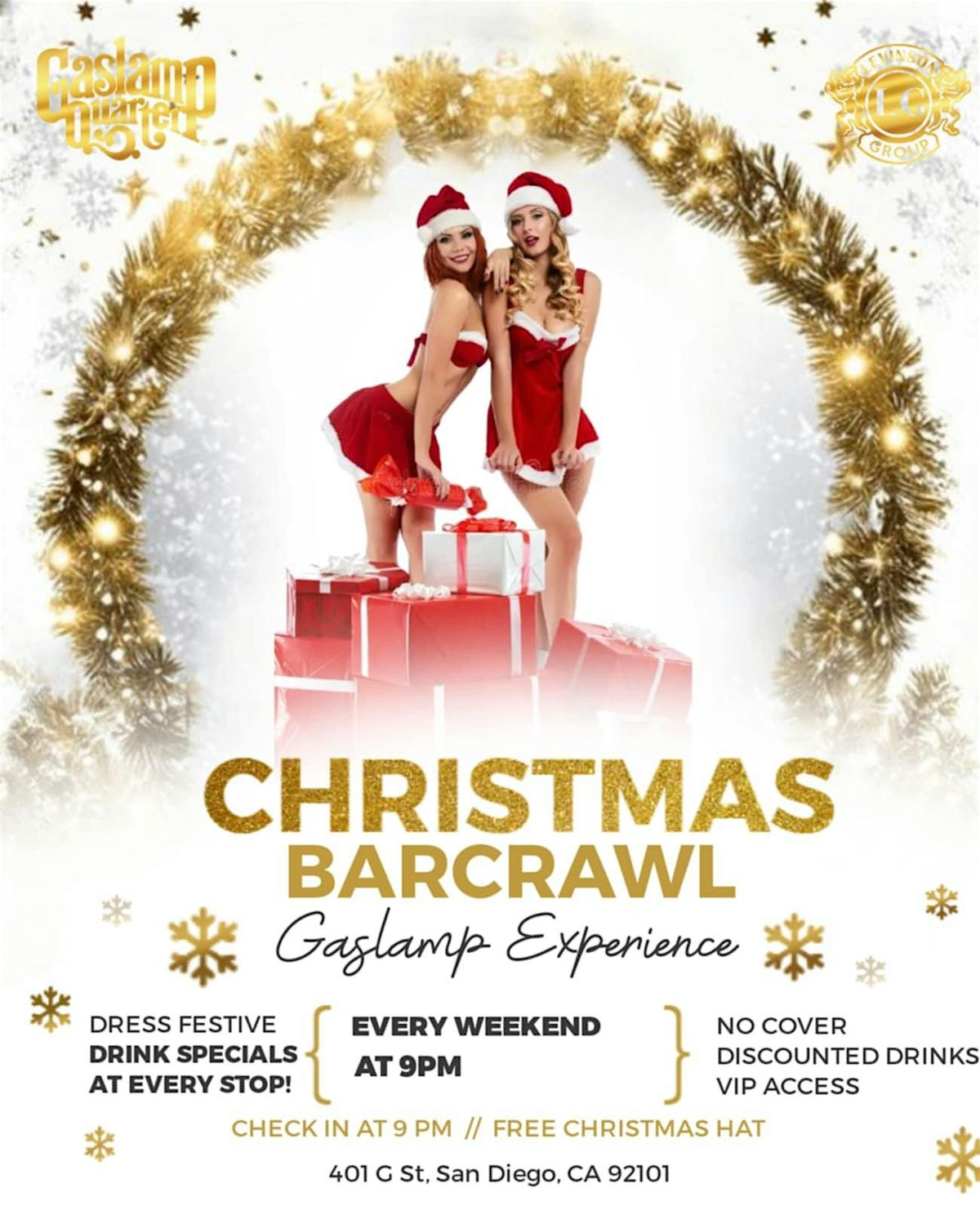 Downtown San Diego Santa  Bar Crawl Experience