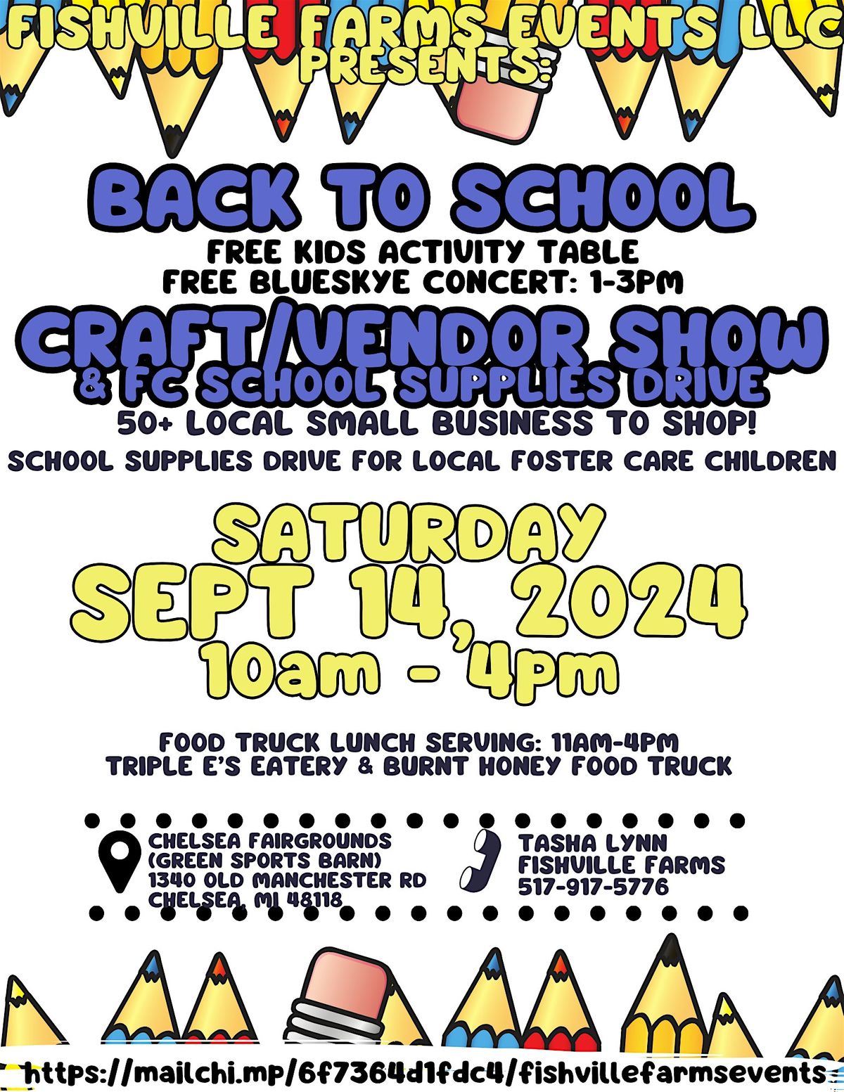 FISHVILLE FARMS BACK TO SCHOOL CRAFT SHOW & SCHOOL SUPPLY DRIVE