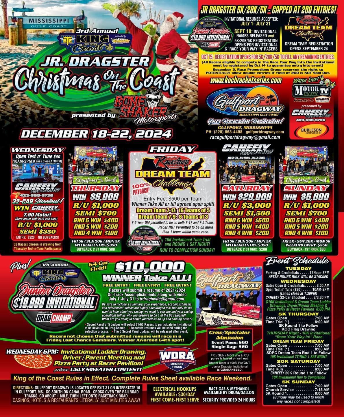 3rd Annual BTE KOC Series Jr Dragster Christmas on the Coast