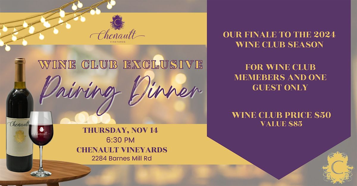 Wine Club Exclusive: Pairing Dinner