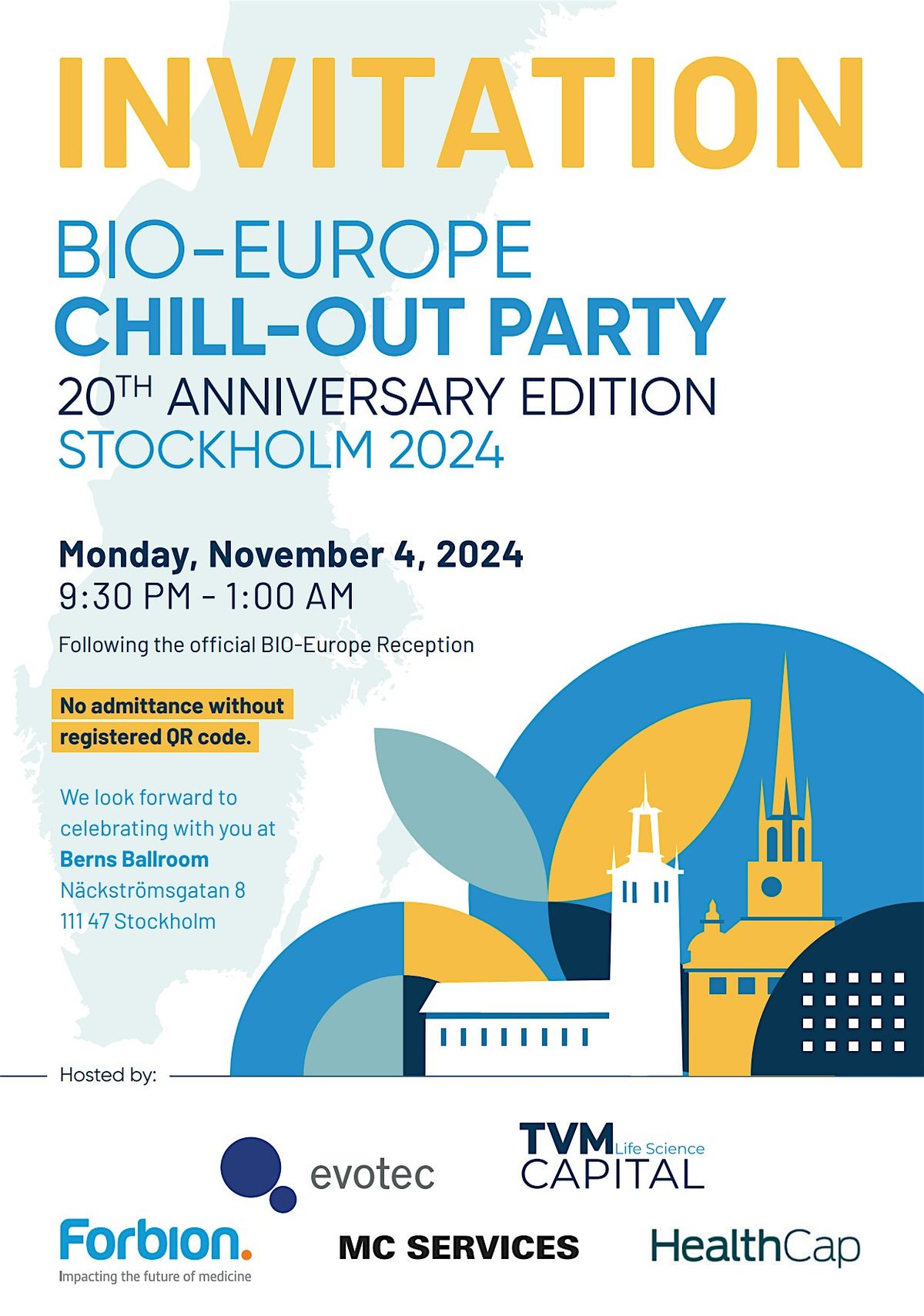 BIO-Europe Chill-Out Party 20th Anniversary Edition Stockholm 2024